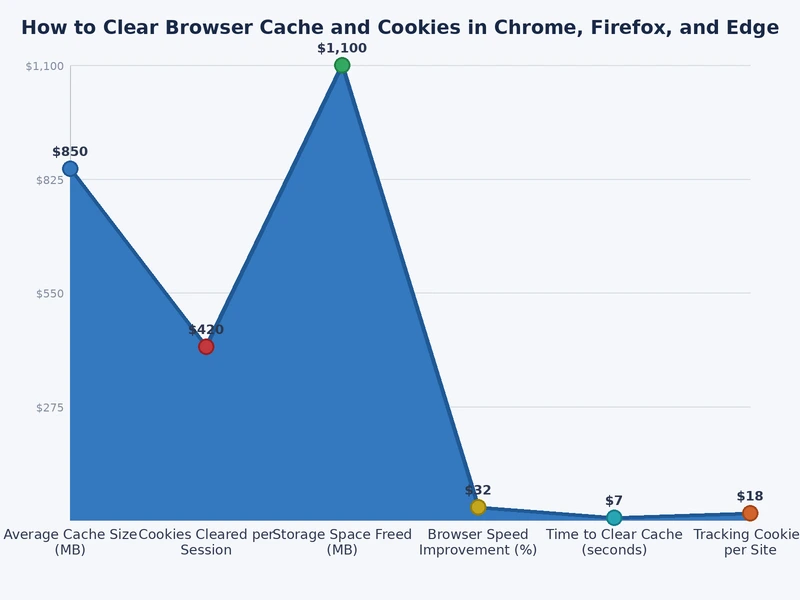 Chart comparing browser cache clearing frequency and use case impact across Chrome Firefox and Edge