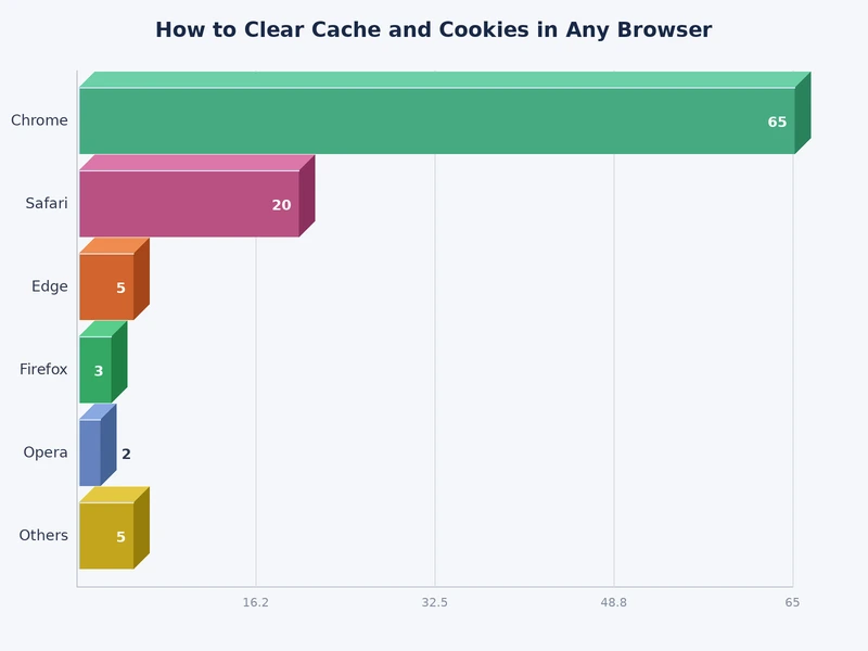 bar chart showing browser cache growth over time for Chrome Firefox Edge and Safari under daily use