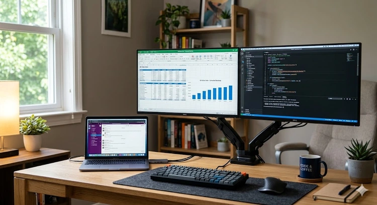 how to connect two monitors to a laptop using HDMI and USB-C ports with a docking station