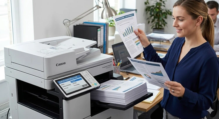 Duplex printing setup showing how to print double sided on a laser printer with automatic duplexer