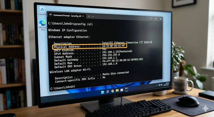 How to find MAC address on Windows using Command Prompt ipconfig and Settings app
