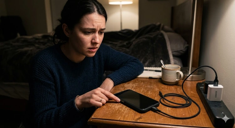 Android phone won't turn on fix — troubleshooting steps laid out on a workbench