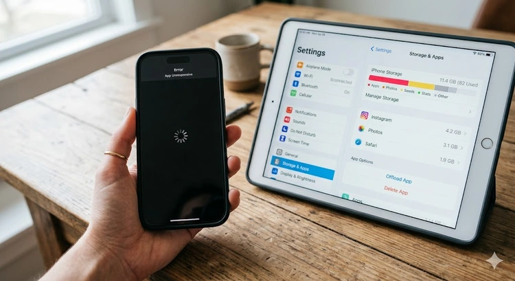 apps keep crashing on iphone fix troubleshooting steps displayed on screen