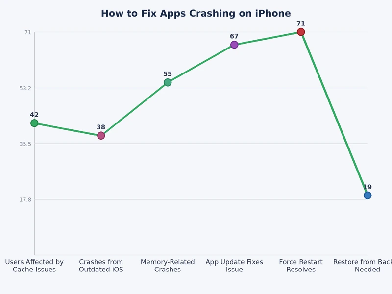 chart showing top causes of iPhone app crashes by frequency percentage
