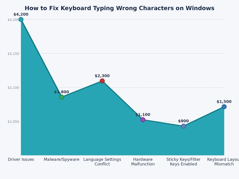 Chart showing the most common causes of keyboard typing wrong characters on Windows