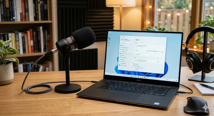 Microphone not working Windows fix — Sound settings panel showing input device selection