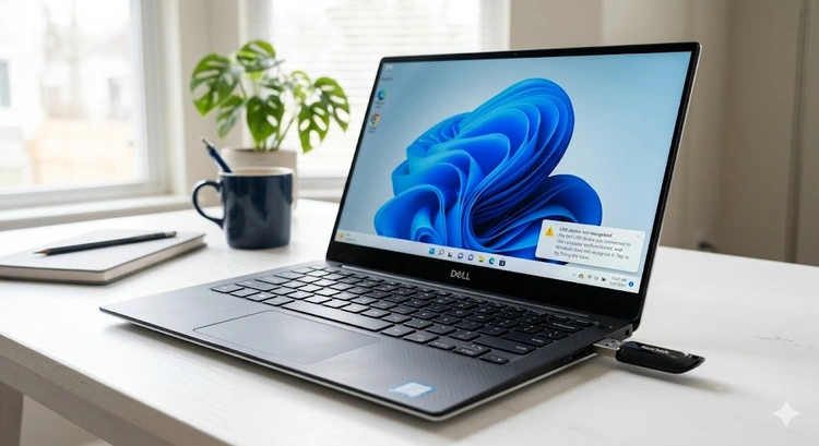 USB device not recognized windows fix error notification in Windows Device Manager