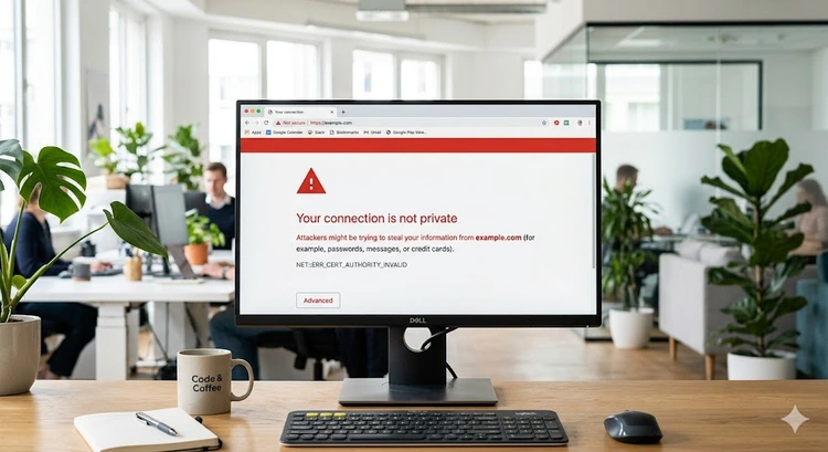 Browser displaying your connection is not private error with NET::ERR_CERT_AUTHORITY_INVALID code on Windows