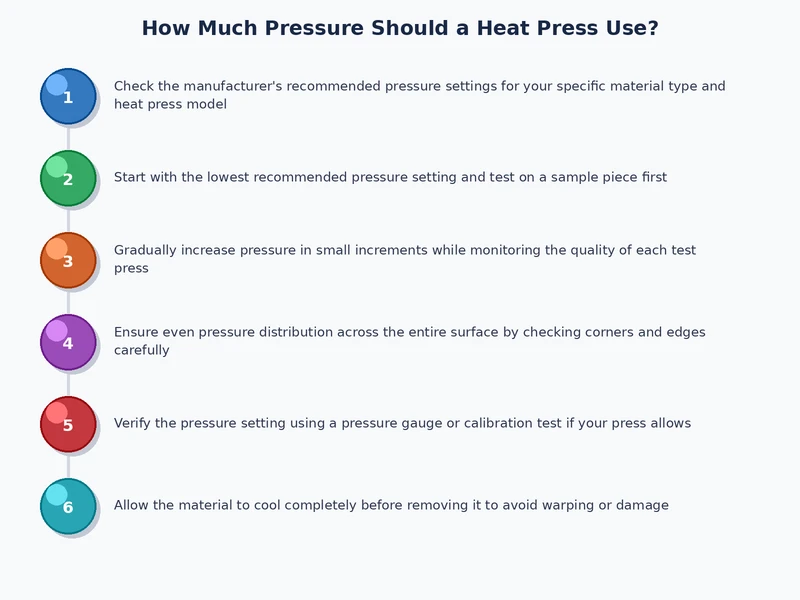 diagram showing heat press pressure settings mapped to different fabric and transfer combinations