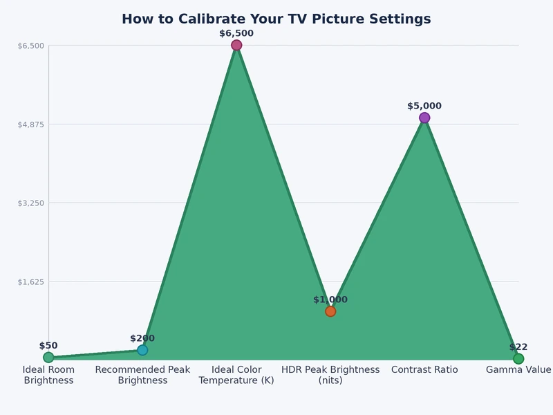 Bar chart comparing picture accuracy delta-E scores across five TV picture modes — Movie, Standard, Vivid, Sports, and Game Mode