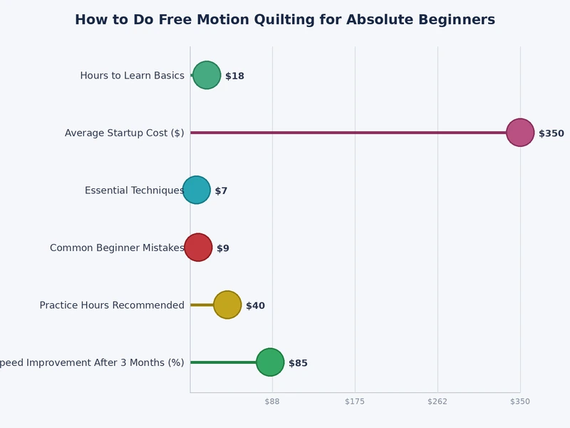 chart comparing free motion quilting beginner designs by difficulty level and average time to learn