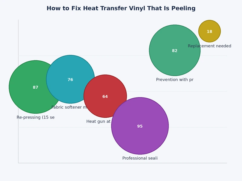 bar chart showing frequency of HTV adhesion failure causes including temperature, pressure, peel timing, fabric type, and moisture
