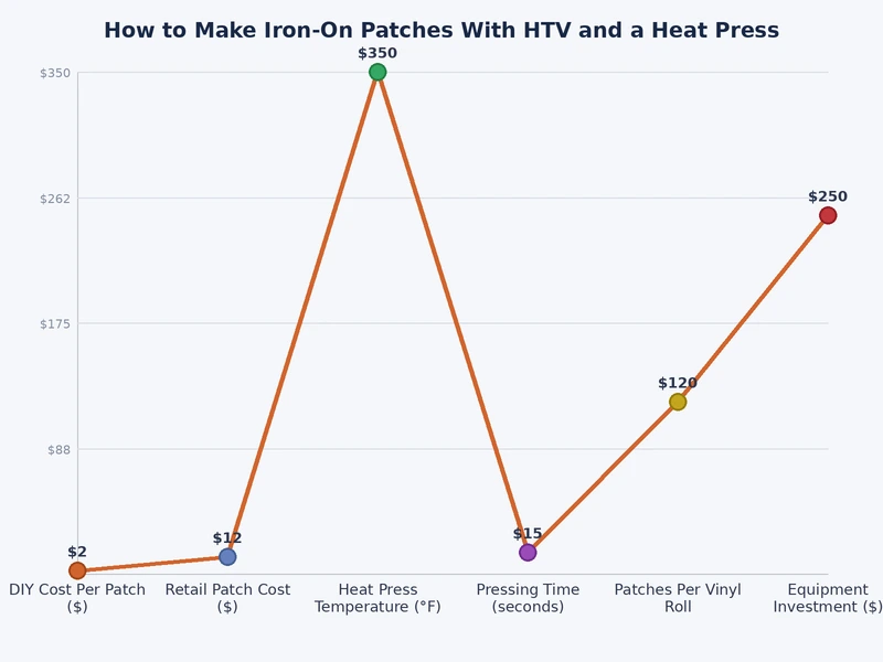 comparison chart of HTV types for iron-on patch making showing adhesion strength texture and compatible fabrics