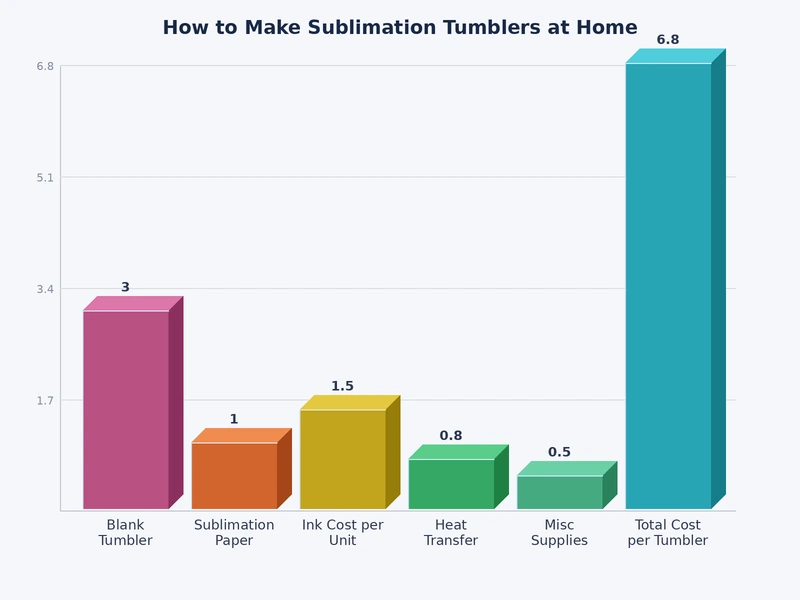 cost breakdown chart comparing budget vs mid-range sublimation tumbler home setup equipment costs