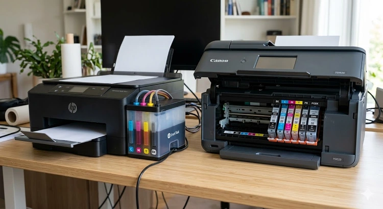 Home user learning how to scan a document to PDF using a flatbed printer