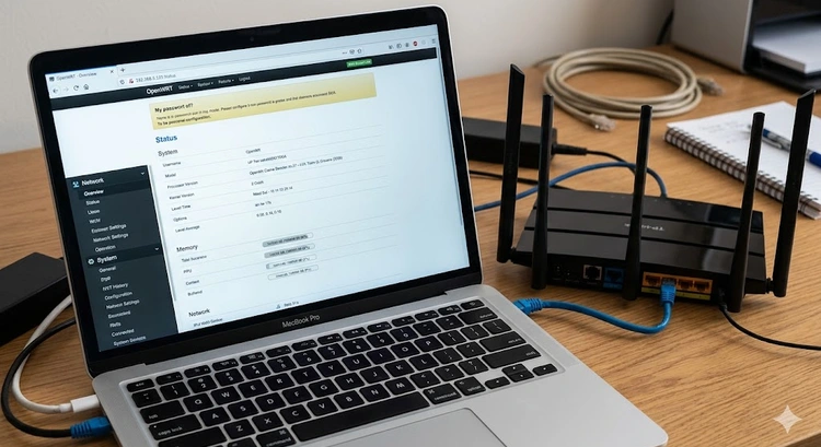 how to install openwrt on router showing flashing process on consumer device