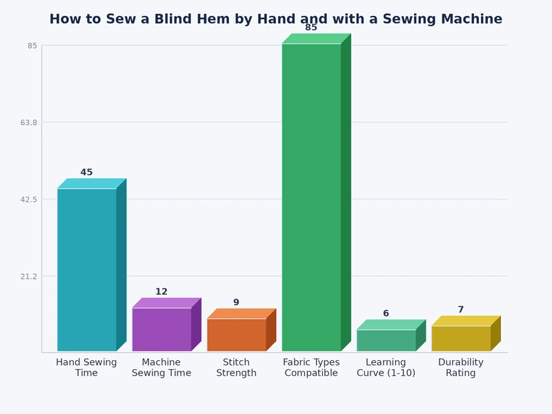 comparison chart of hand versus machine blind hem speed, control, and fabric compatibility