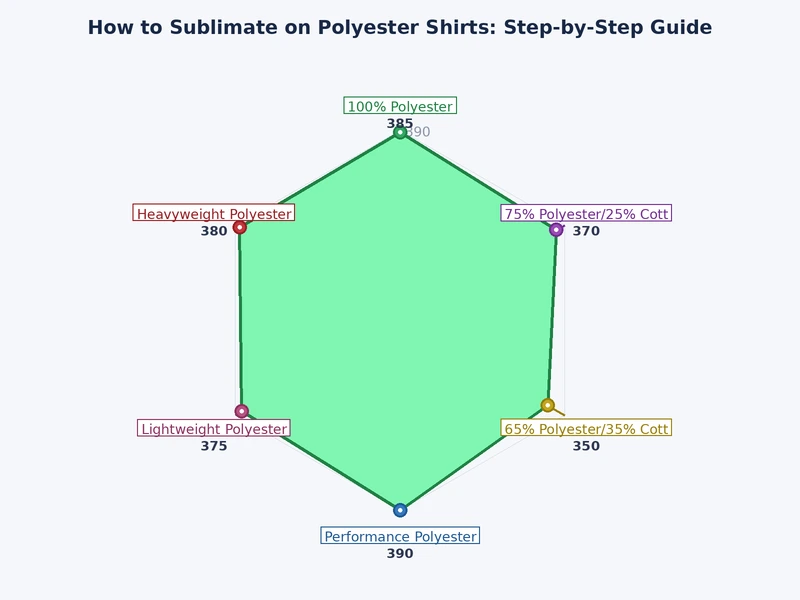 Bar chart comparing sublimation print durability across polyester blend percentages