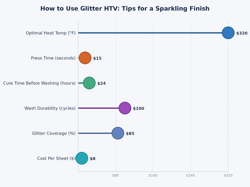 glitter HTV temperature and pressure settings chart by fabric type