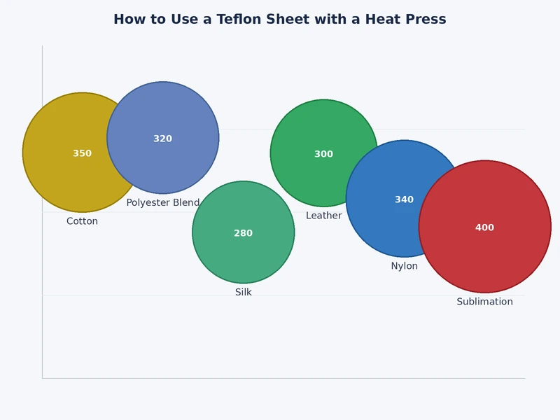 Bar chart comparing teflon sheet types by temperature rating and press cycle lifespan