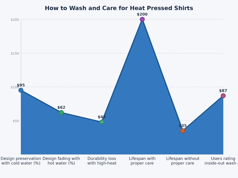 chart comparing how different wash temperatures and dryer settings affect heat transfer vinyl lifespan