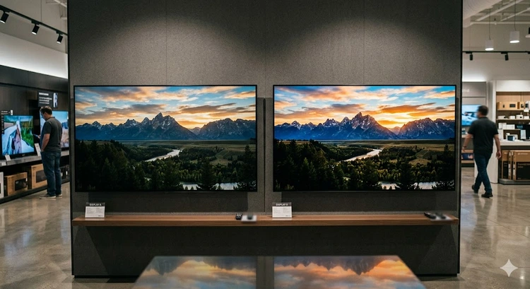 mini LED vs OLED TV panel technology side-by-side comparison