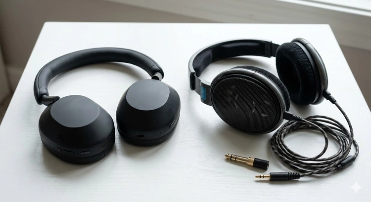 noise-canceling headphones vs regular headphones side by side comparison