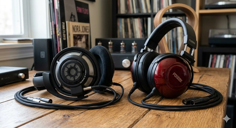 open back vs closed back headphones side by side showing mesh grilles versus sealed earcups