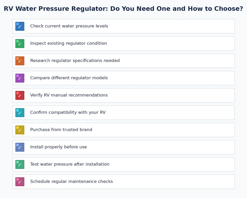 RV water pressure regulator installation and maintenance checklist