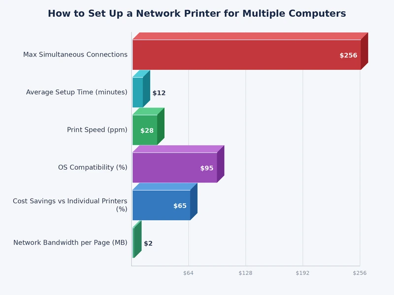 Comparison chart of network printer connection methods: Ethernet vs Wi-Fi reliability and speed