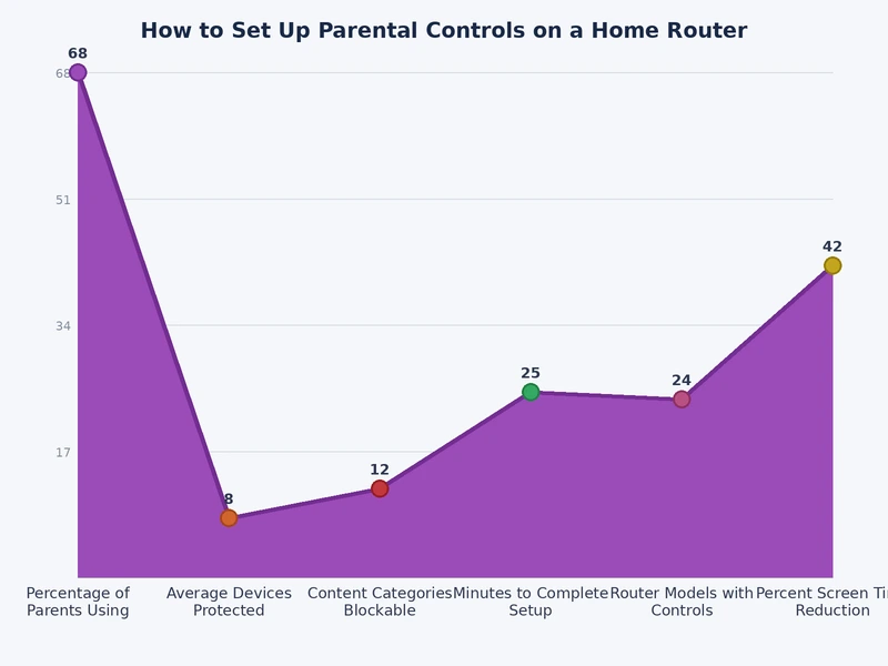 Bar chart comparing parental control features across major router brands