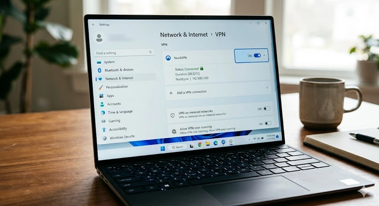 how to set up vpn on windows step by step on a laptop screen