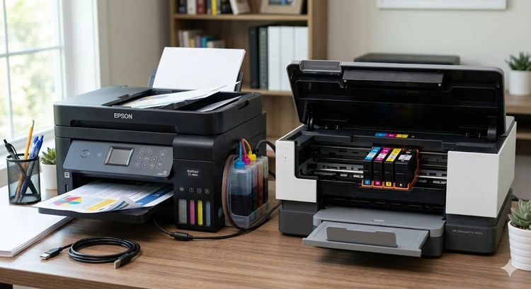 ink tank printer vs cartridge printer cost comparison side by side