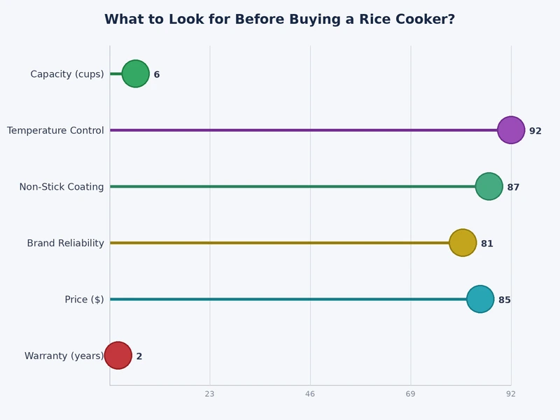 rice cooker buying guide comparison chart showing feature performance across basic, mid-range, and premium models