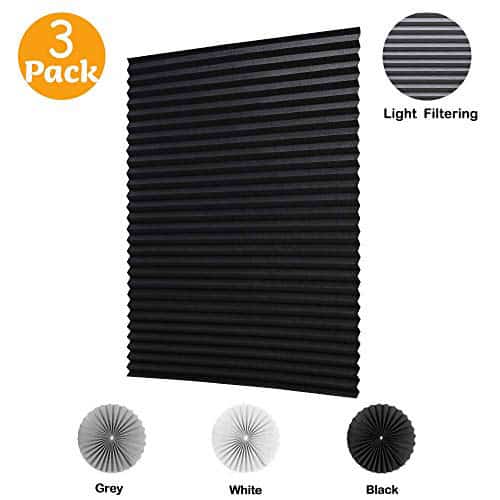 LUCKUP-3-Pack-Cordless-Light-Filtering-Pleated-Fabric-Shade LUCKUP 3 Pack Cordless Light Filtering Pleated Fabric Shade